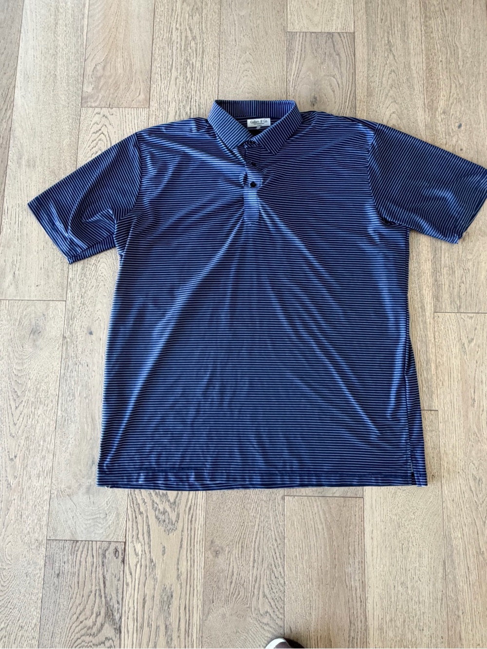 Collars & Co Featherweight Mens Striped Polo Shirt Navy XL